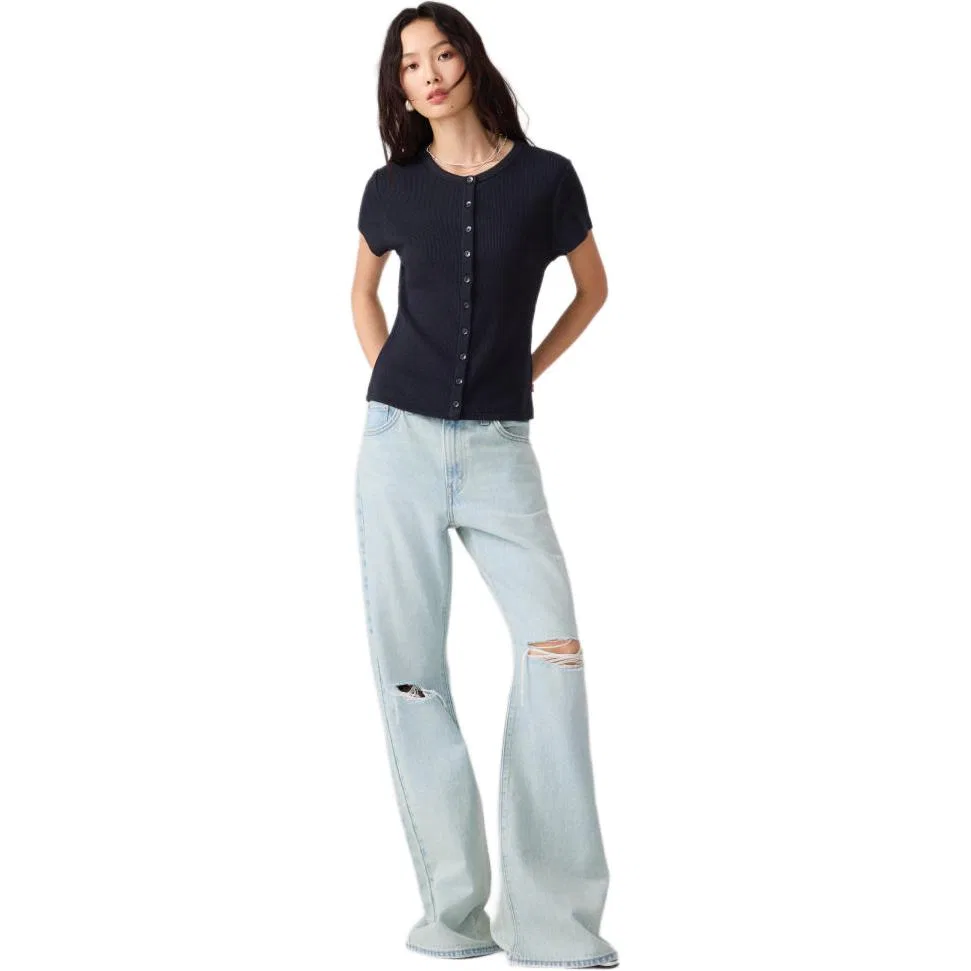 Женские джинсы клеш Levis, Light Blue — фото 4