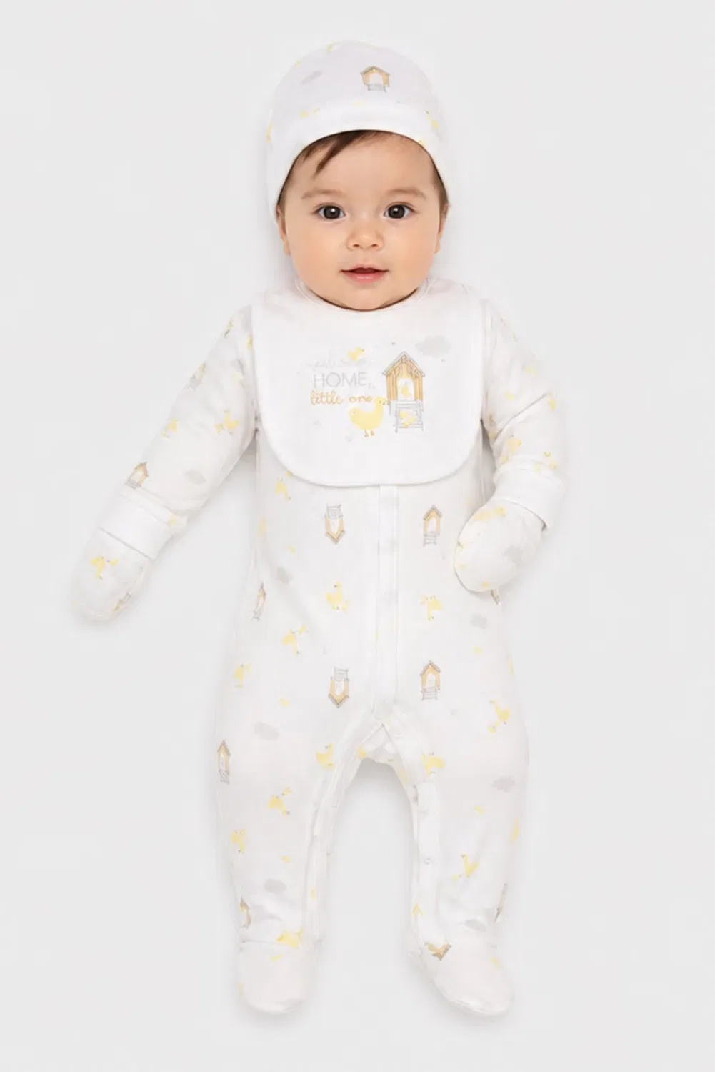 Комплект детской одежды с принтом из 5 предметов Rock-A-Bye Baby Boutique, белый