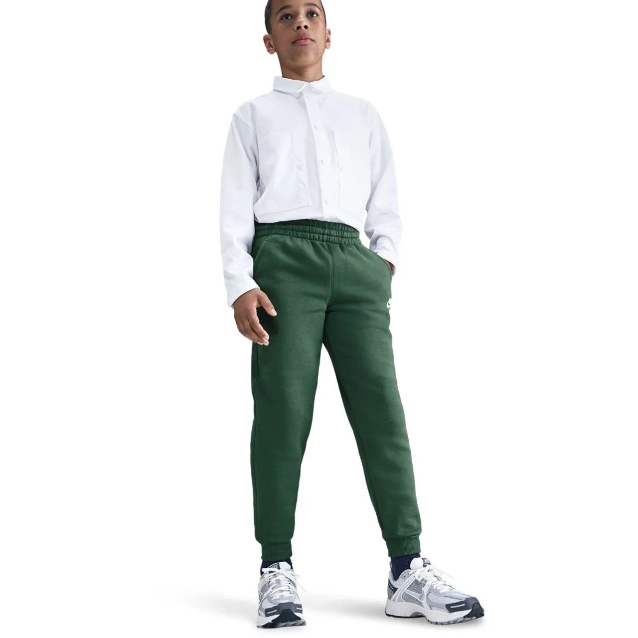 Спортивные брюки для мальчиков NSW Club LBR Fleece Nike, цвет Fir/White
