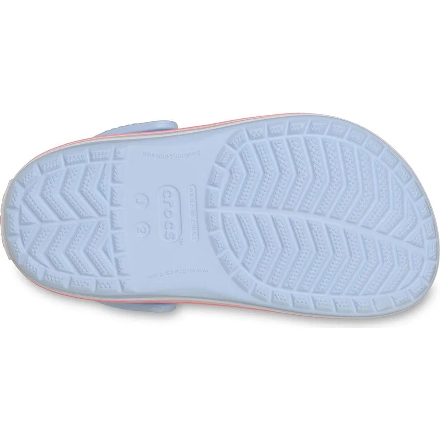 Сабо с ремешком, спортивные, из Croslite, модель Crocband Clog K, Crocs, Blue Frost Guava — фото 4