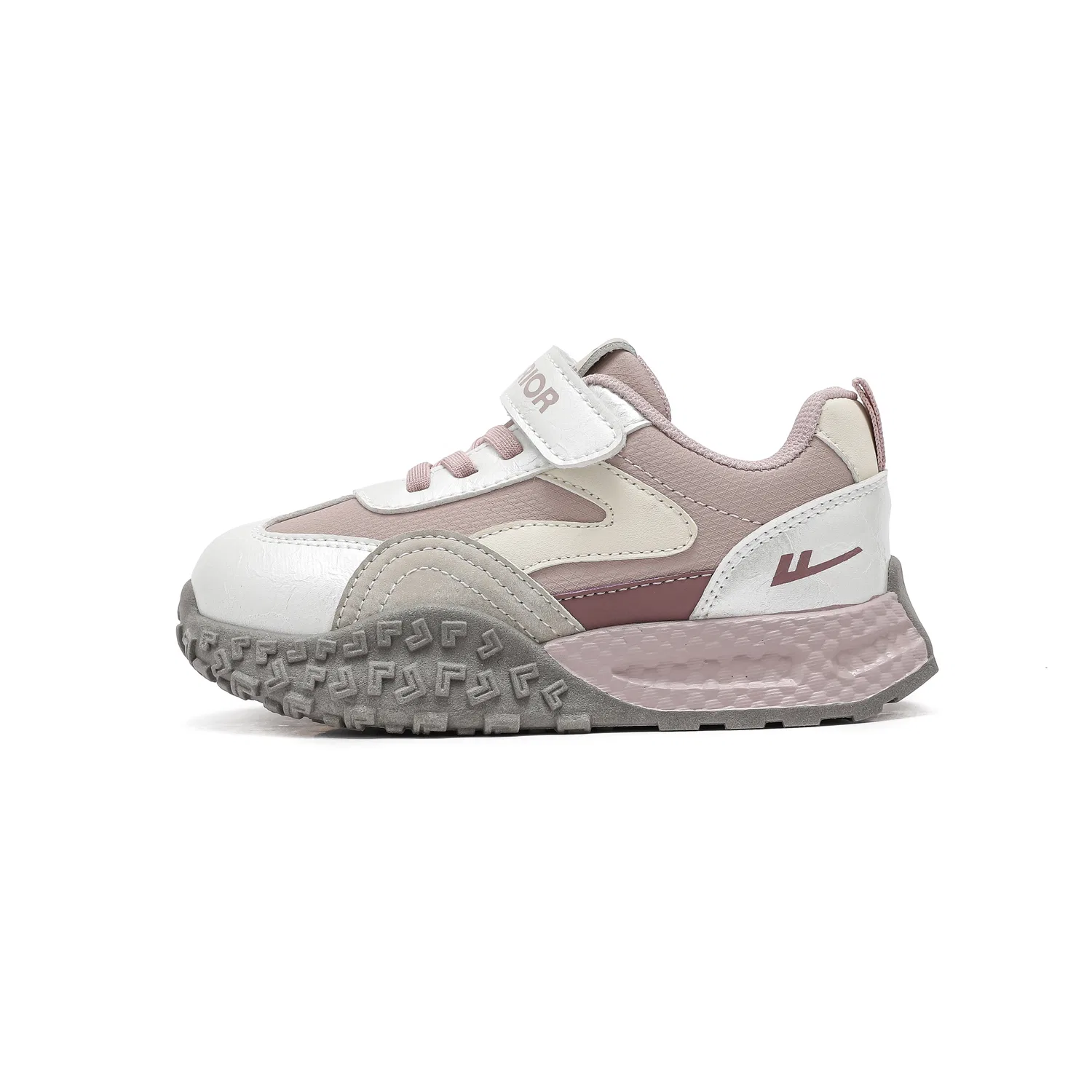 Детские повседневные кроссовки с застежкой WARRIOR, Dark Pink/Silver Gray/Beige