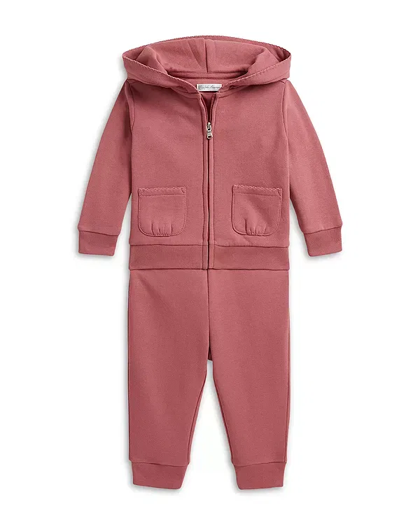Детский комплект из флиса с капюшоном и брюками Ralph Lauren, розовый