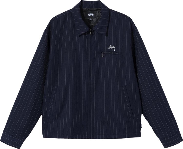 

Куртка Stussy x Comme des Garçons Pin Striped Bing Jacket 'Navy', синий