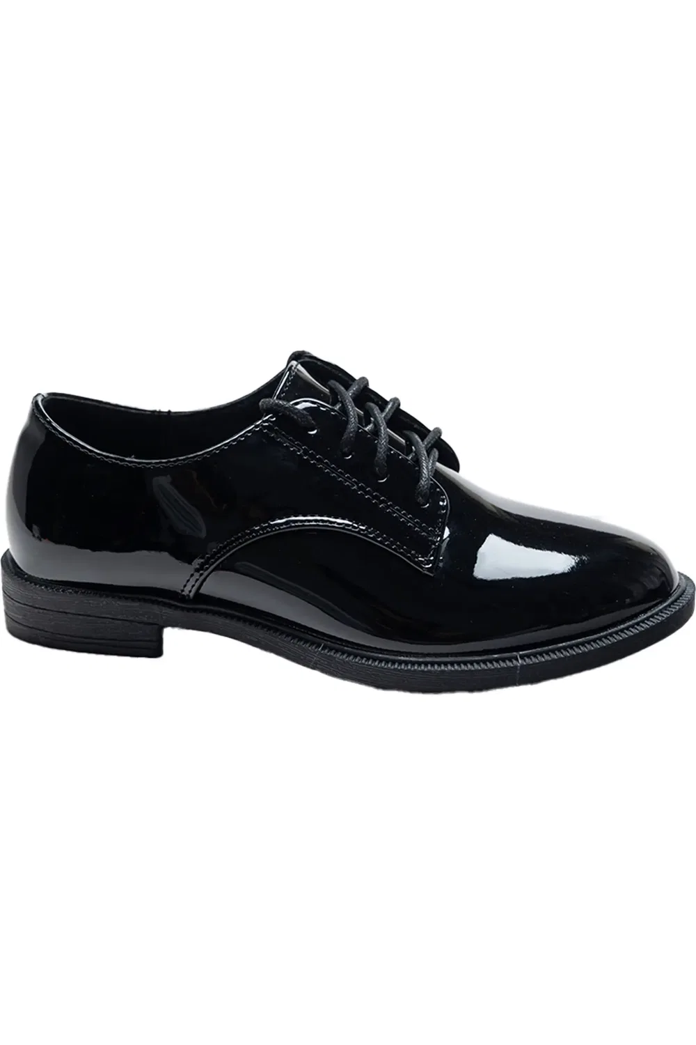 Детские туфли оксфорды на шнуровке Patent Oxford MOUSTACHE, черный — фото 2