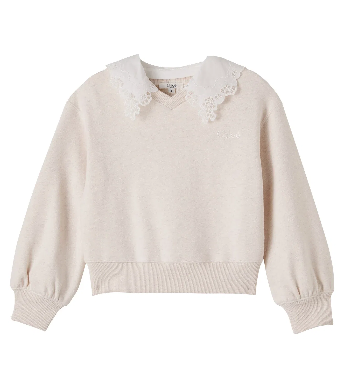 Свитшот хлопковый с вышивкой Chloé Kids, розовый