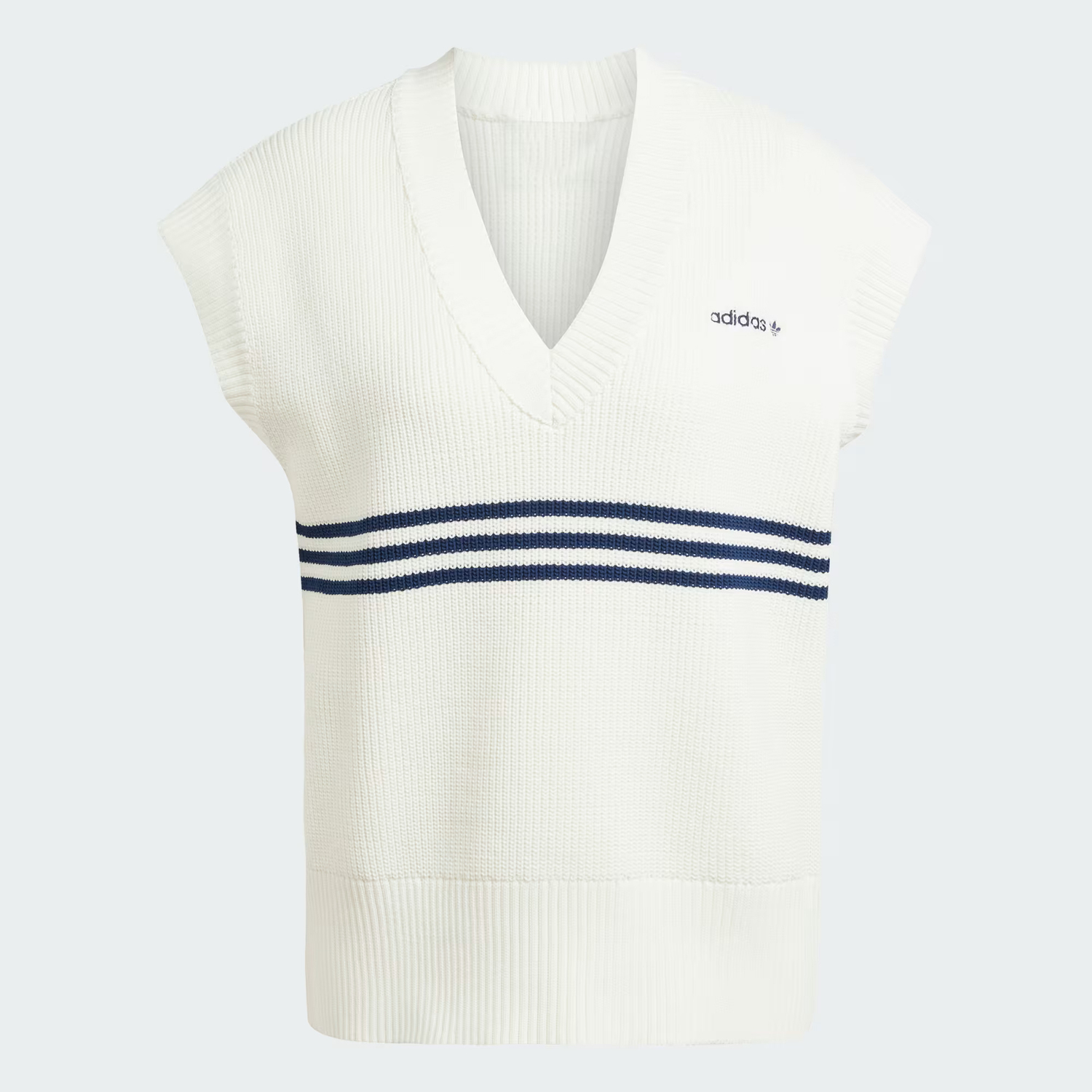

Вязаный жилет Adidas Originals Three-Stripe, белый