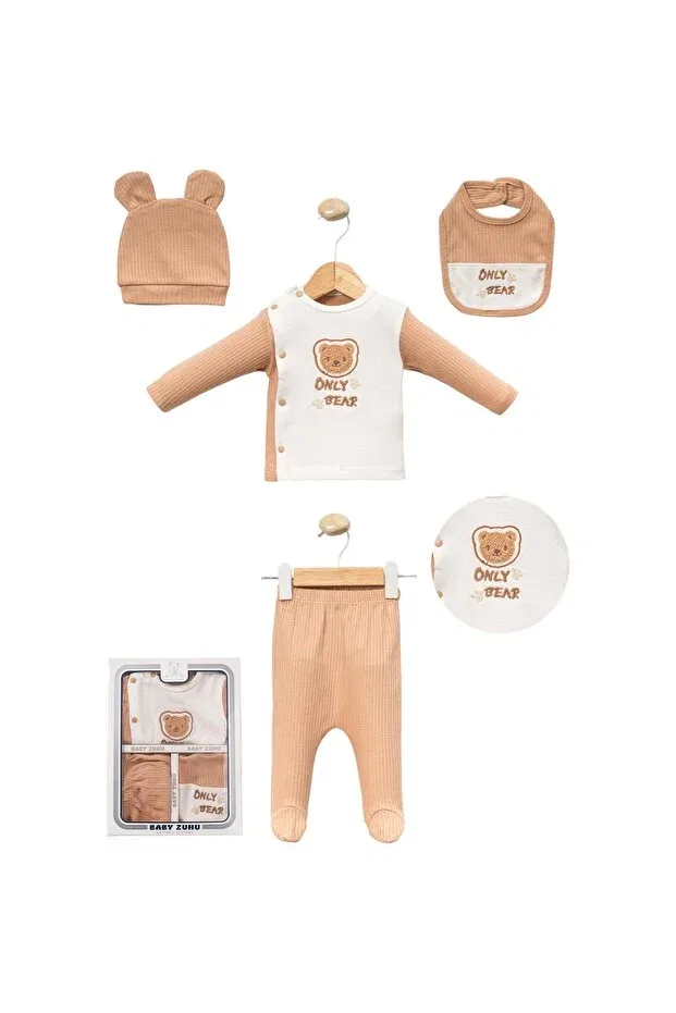 Детский комплект одежды для новорожденных хлопковый Only bear Nexvora, Light Brown — фото 2