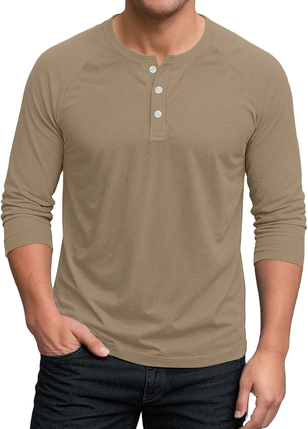 Мужская футболка поло с рукавом 3/4 длины Oversized, 03-light Brown