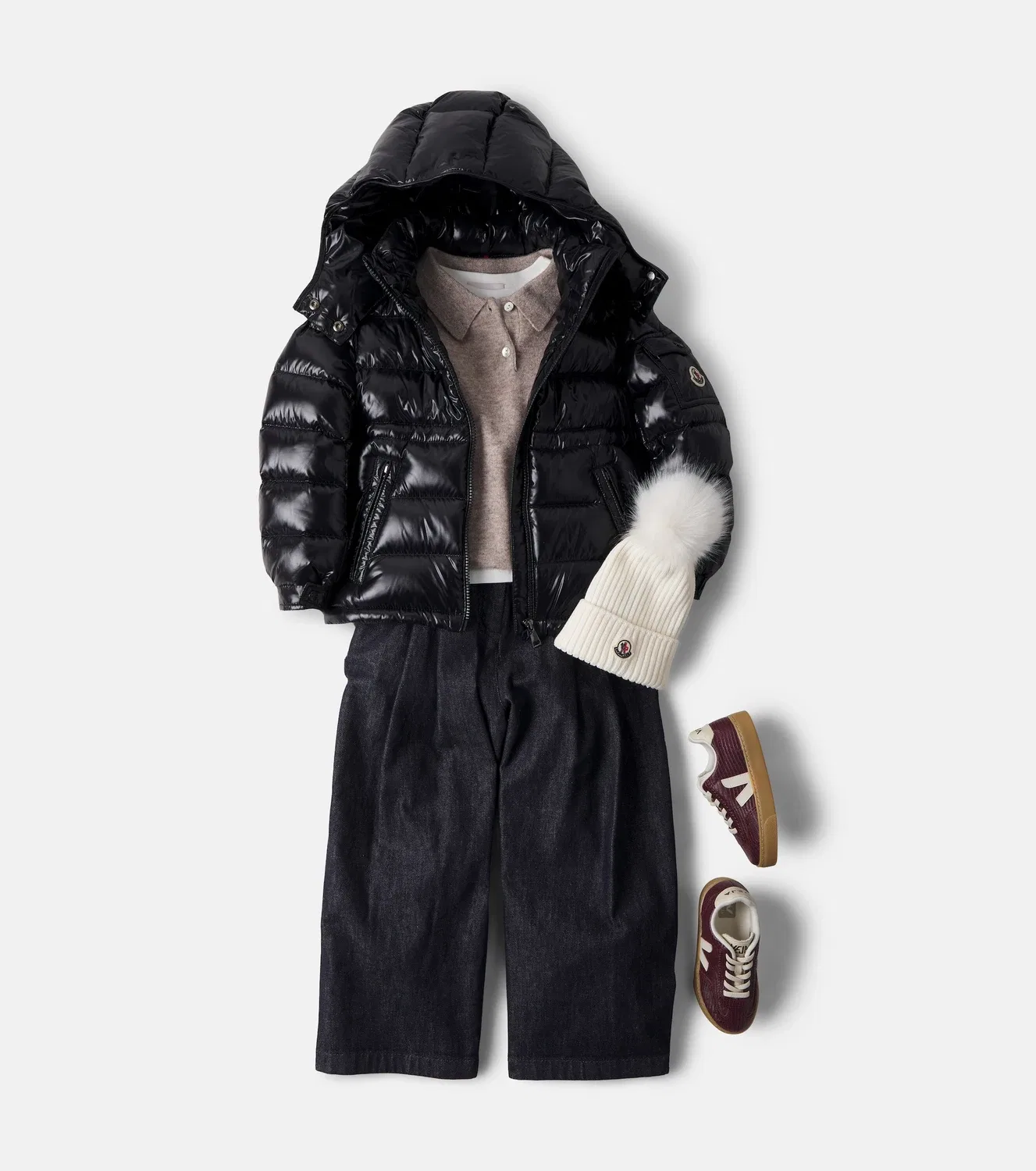 Пуховик с простежкой Maire Moncler Enfant, черный — фото 2