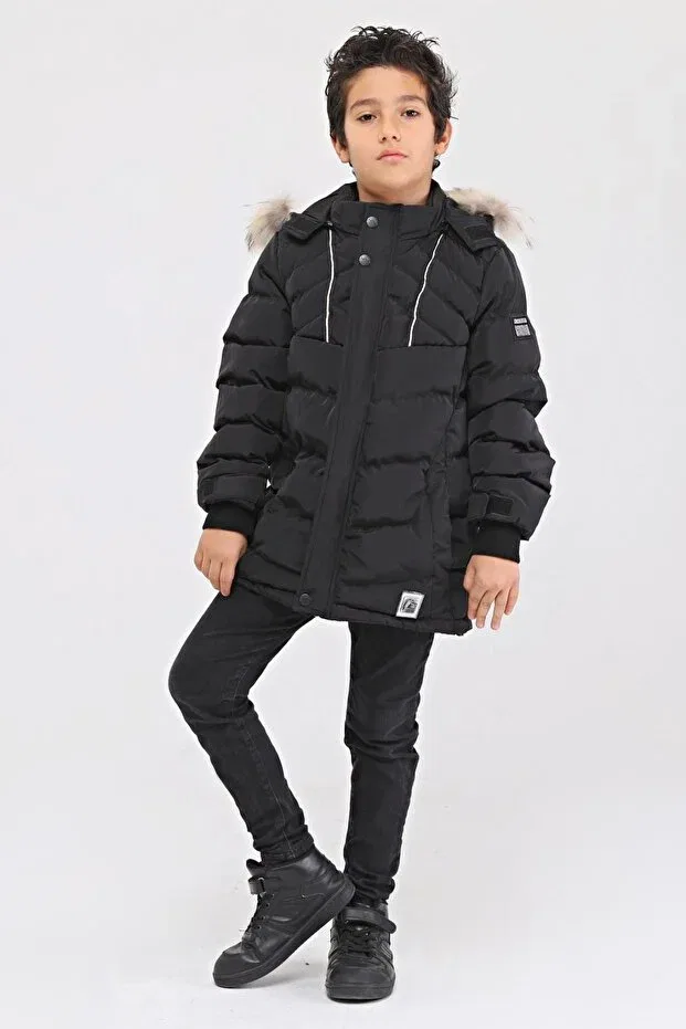 Детское пальто для девочек с длинным рукавом Benitto Kids, Black