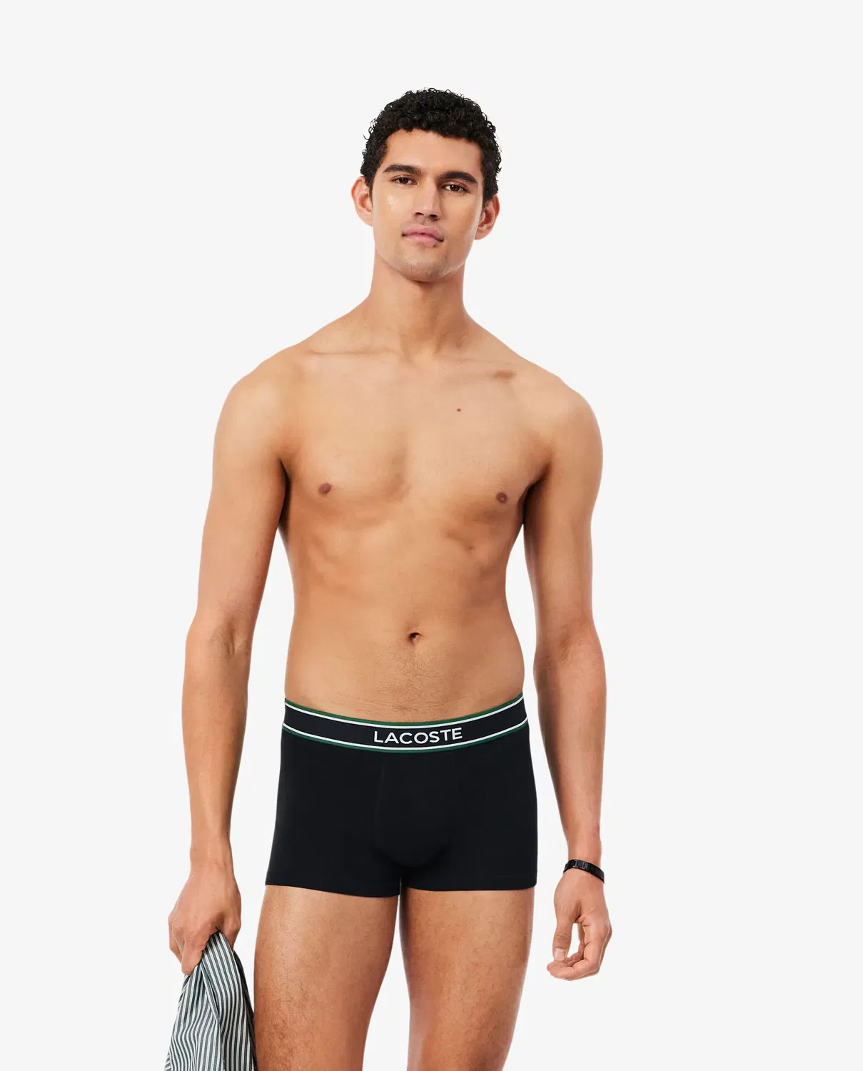 Комплект мужских боксеров Lacoste из хлопка, 3 шт, Negro