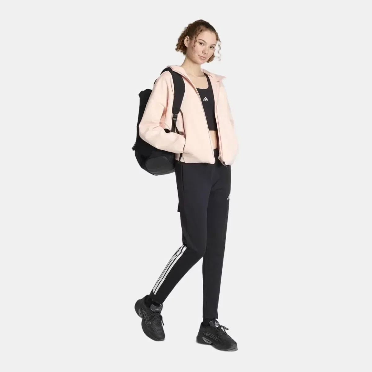 Женская куртка из футера с капюшоном adidas, Rosa — фото 3