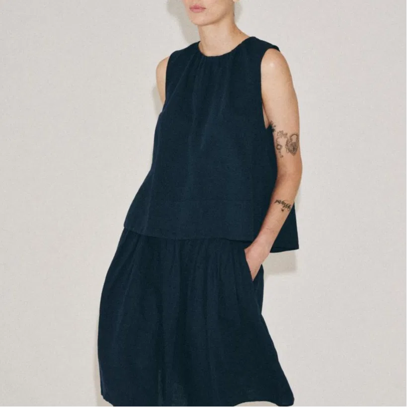 Женский топ без рукавов с принтом A Line ZARA, Sea Blue — фото 4