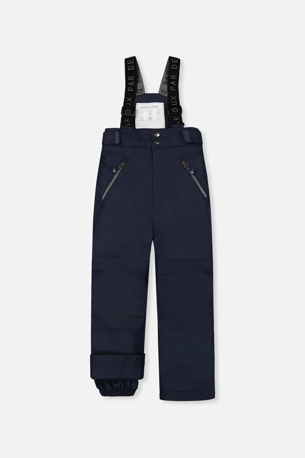 Детские зимние штаны с регулируемыми подтяжками Play Snow Pants Deux par Deux, Navy Blue