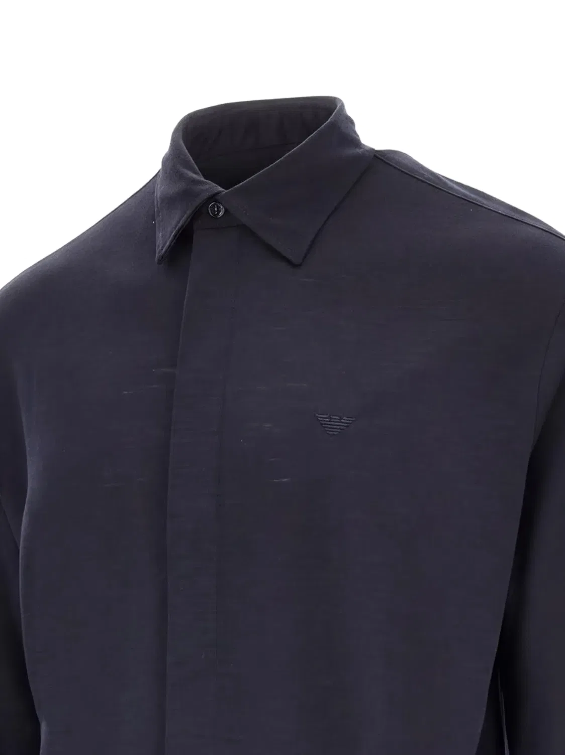 Emporio Armani Рубашка из шерсти с потайной застежкой, синий — фото 2
