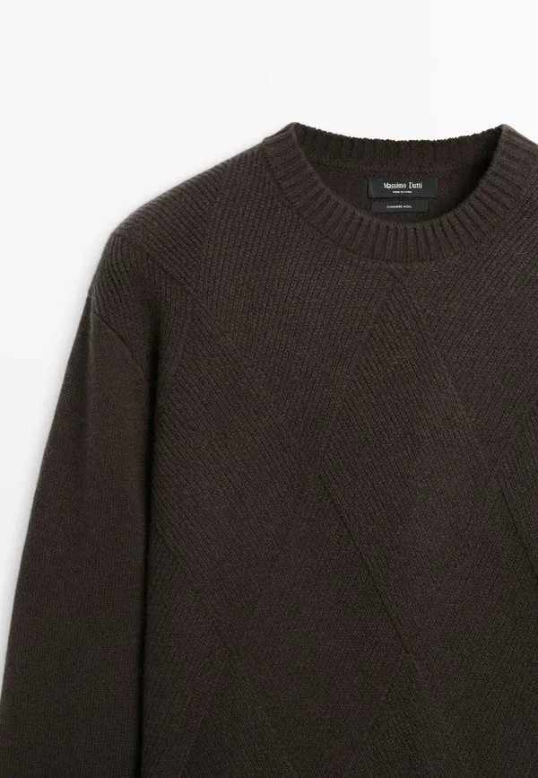 Свитер из кашемира и шерсти Jumper Massimo Dutti, темно-серый — фото 3