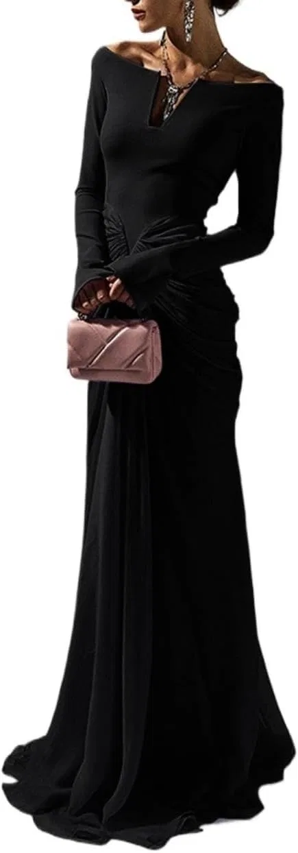Женское формальное платье с пачворком A-LINE, Black