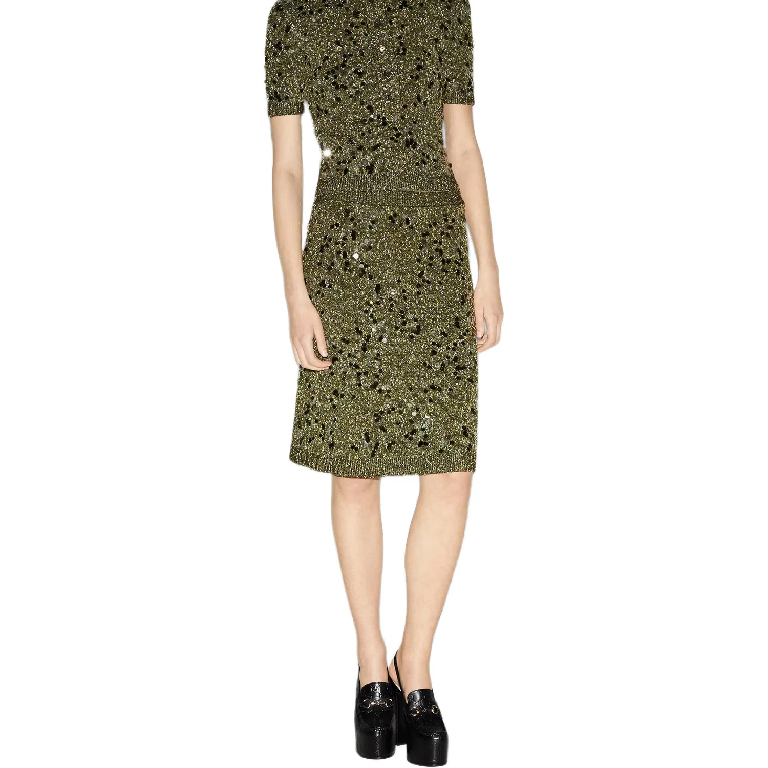 Женская длинная юбка GUCCI, Green — фото 4