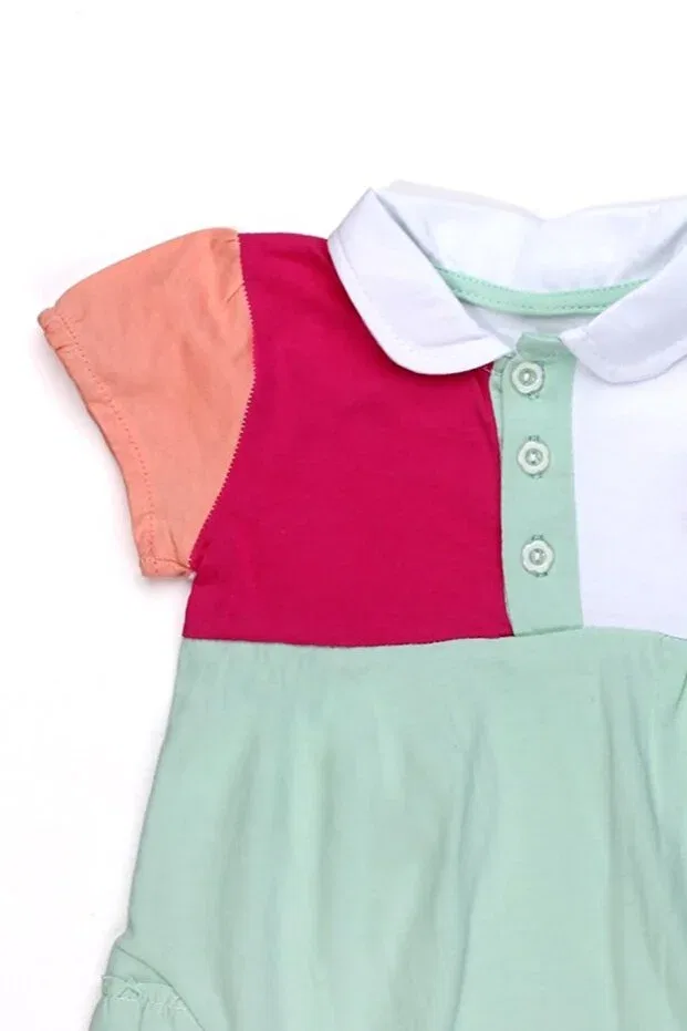 Детский комбинезон для девочек хлопковый Chicsy Baby, Water Green — фото 2