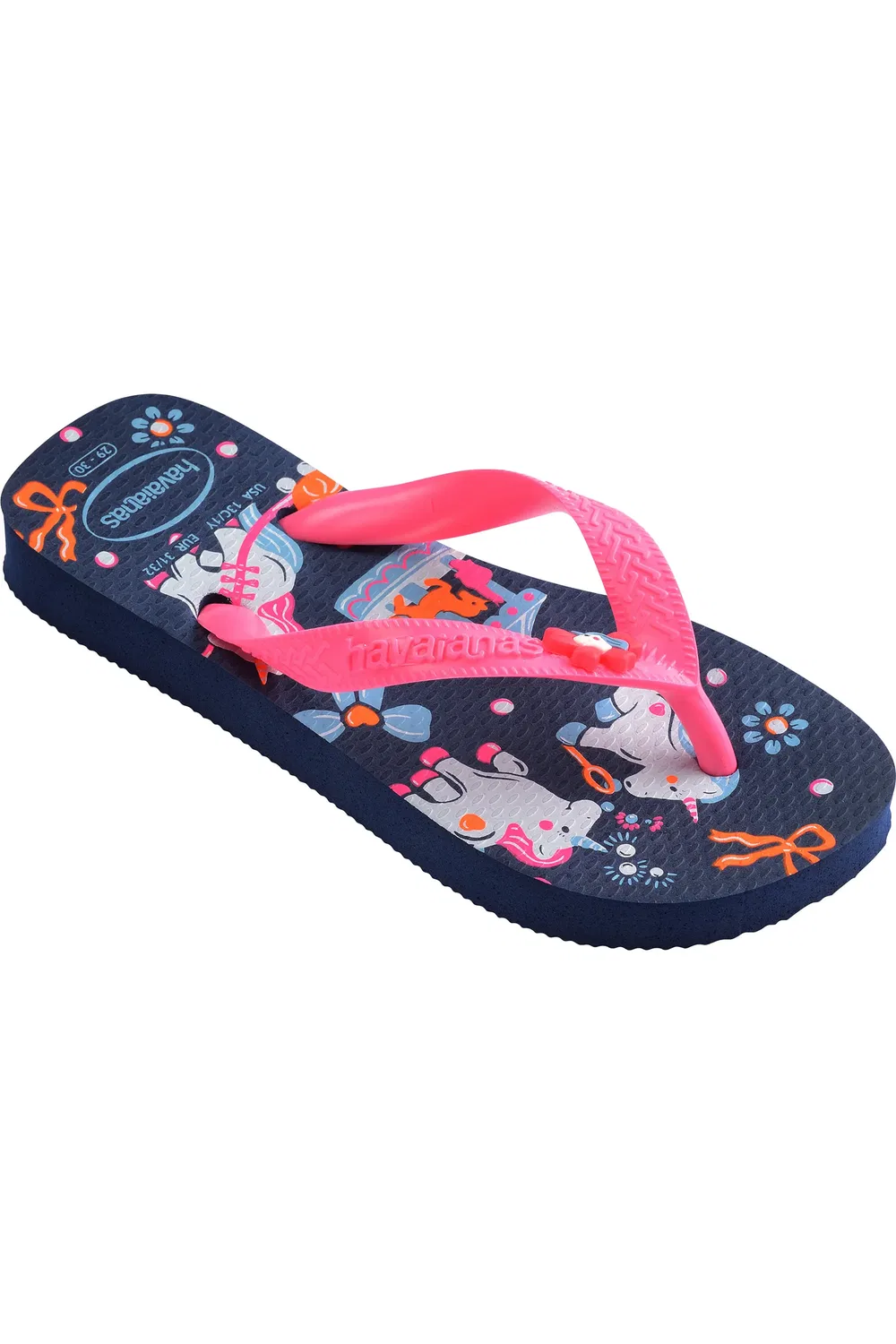 Детские сандалии вьетнамки с графическим принтом Fantasy Havaianas, темно-синий/розовый