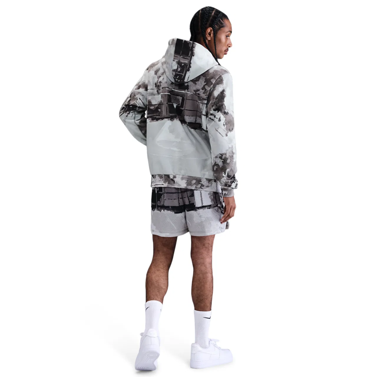 Толстовка мужская с капюшоном TF SI Brushed Pullover Nike, цвет Iron Grey/Pale Ivory — фото 4