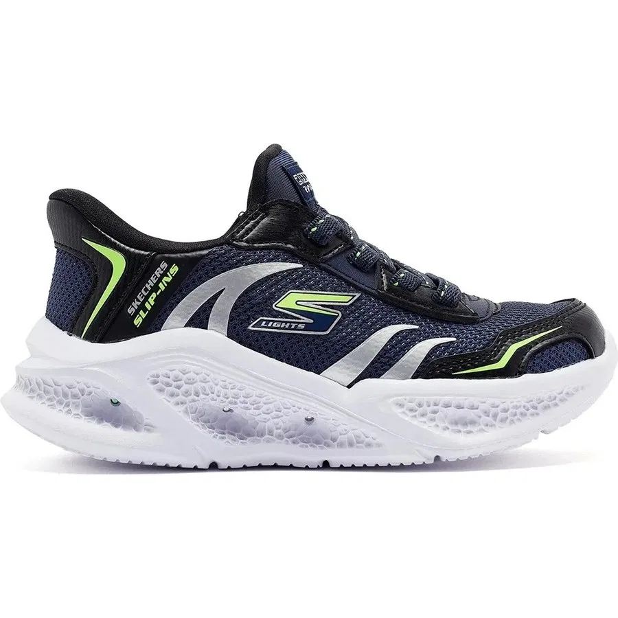 Кроссовки детские с подсветкой Meteor Lights Brisk-Beams Skechers, Темно-синий