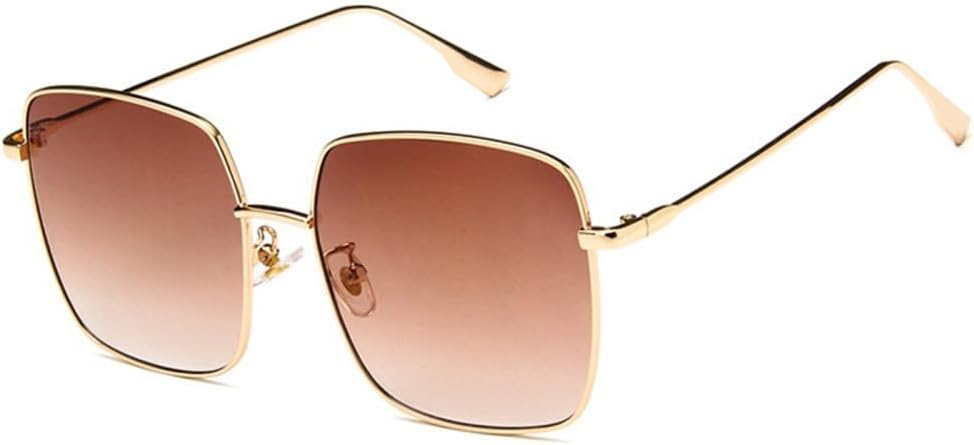 

Женские солнцезащитные очки, мужские винтажные солнцезащитные очки большого размера, модные женские очки унисекс, металлическая оправа, защита от УФ-излучения UV400 MTZJH, Gold Tea