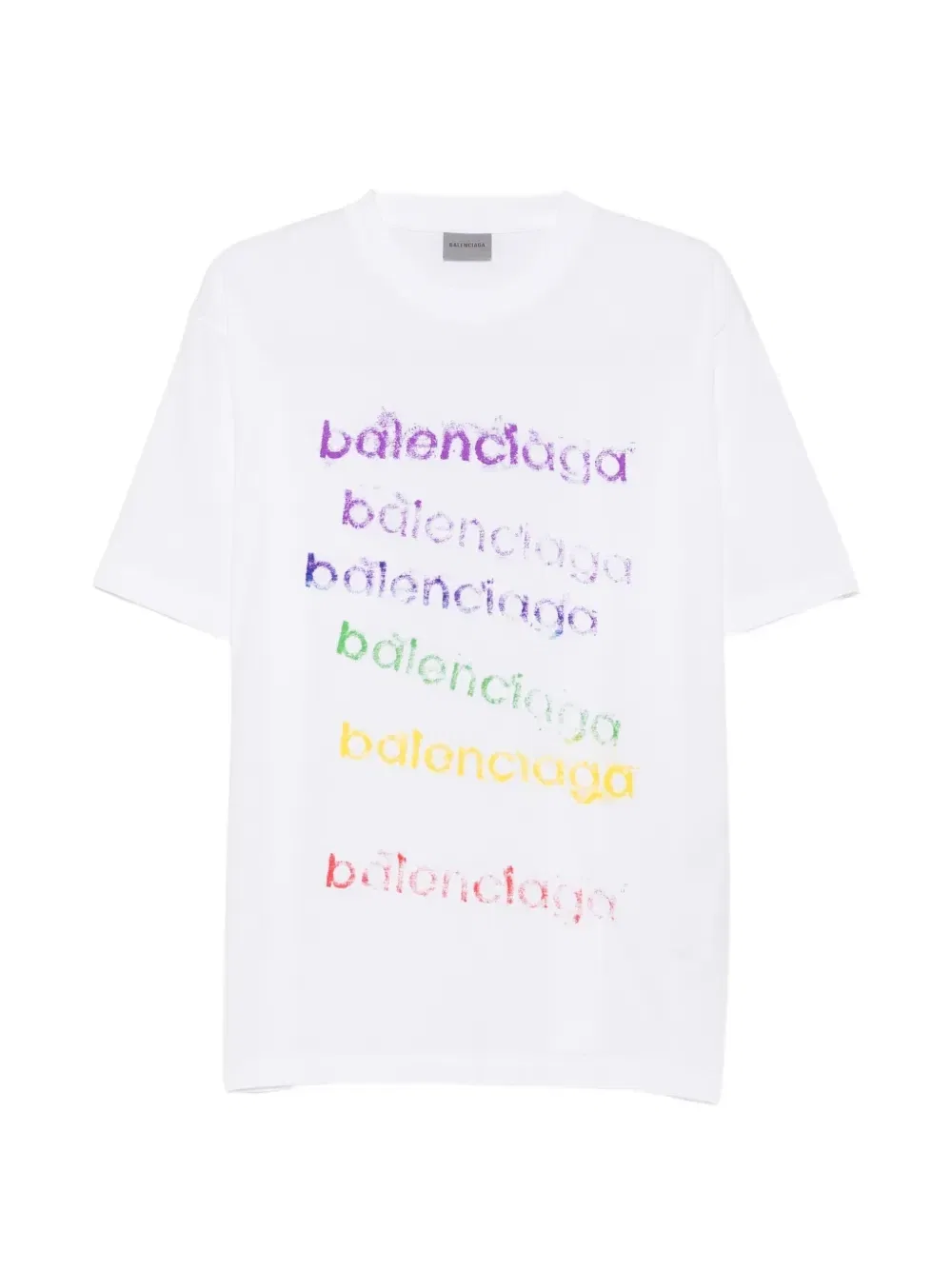 Футболка хлопковая с логотипом BALENCIAGA, белый
