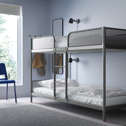 Двухъярусная кровать IKEA TUFFING, 90х200 см, темно-серый — фото 3