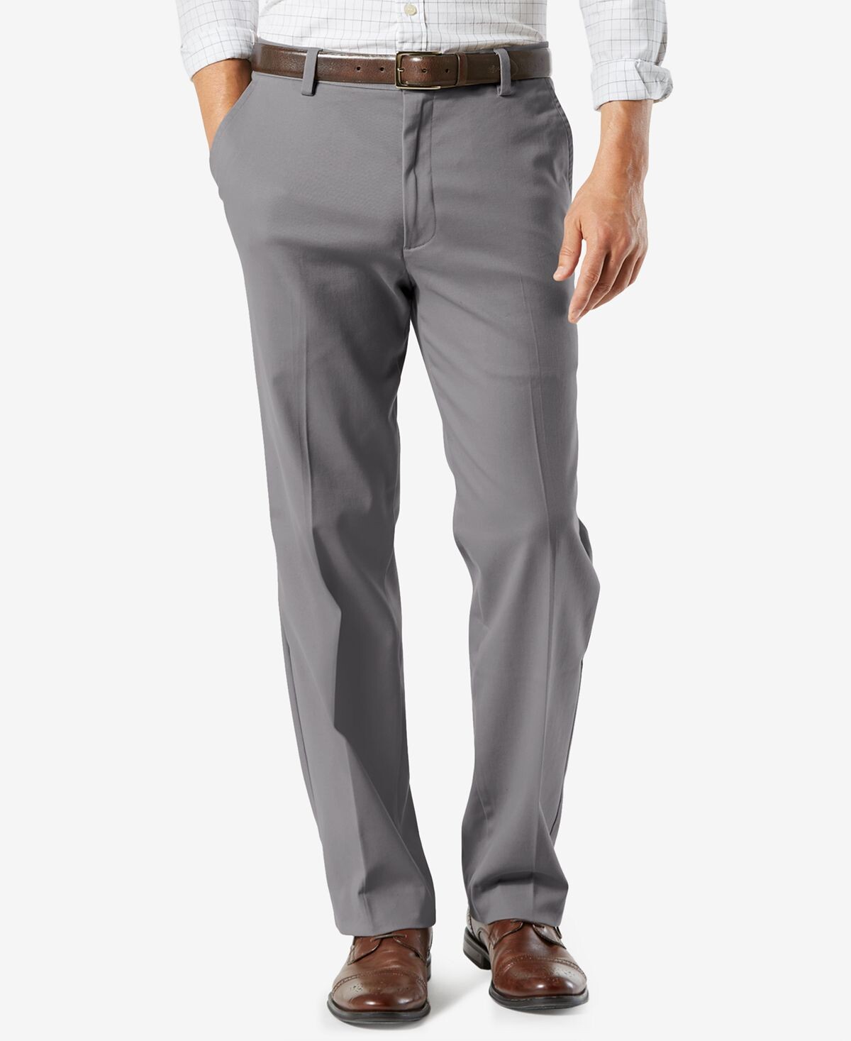 

Мужские эластичные брюки цвета хаки easy classic fit big & tall Dockers, серый