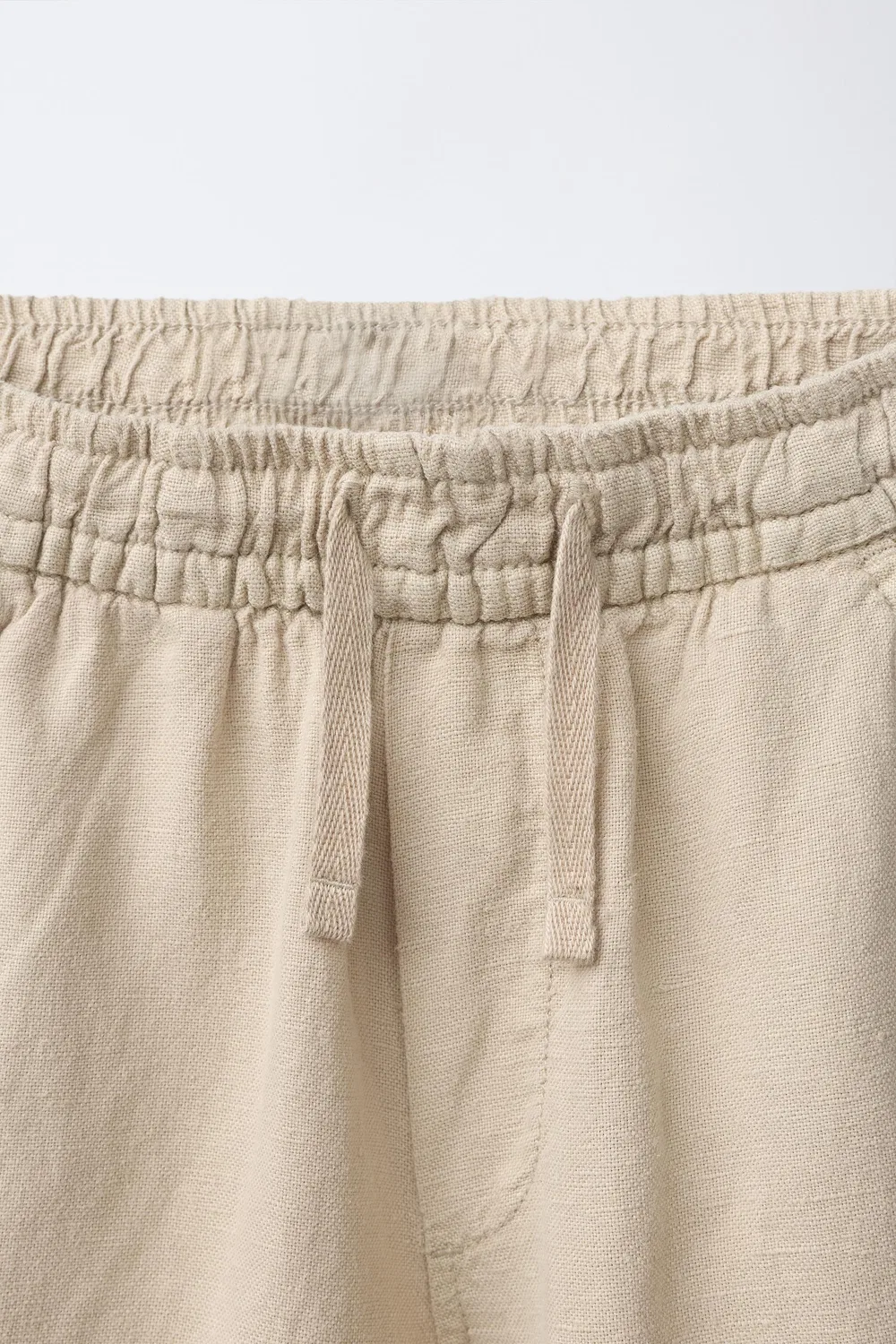 Свободные бермудские шорты из смеси льна ZARA, Sand — фото 3