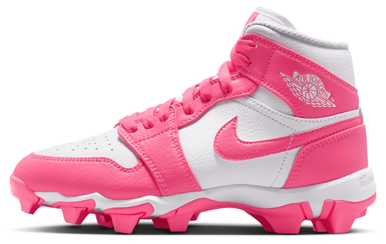 Бутсы для мальчиков AJ 1 Mid Jordan, цвет Digital Pink/White — фото 2