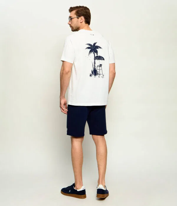 Мужская футболка хлопковая Lacoste, белый — фото 2