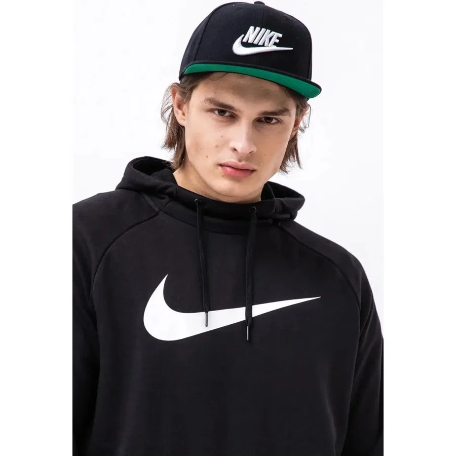Мужской худи с капюшоном из футера Dri-Fit Nike, Черный — фото 2