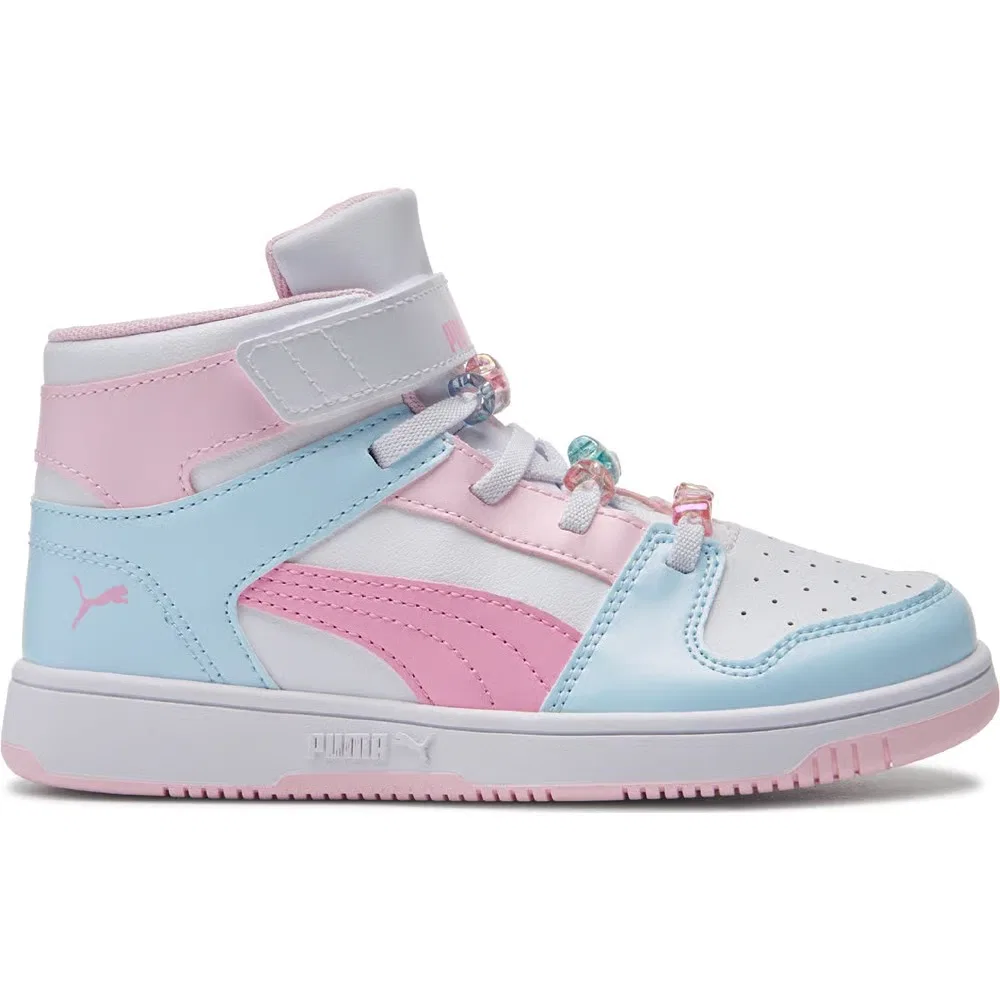 Детские высокие кроссовки Puma, Pink/Blue — фото 2
