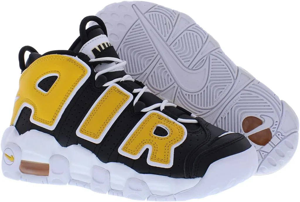 Детские кроссовки для мальчиков Air More Uptempo Nike, Black/Yellow/White — фото 4