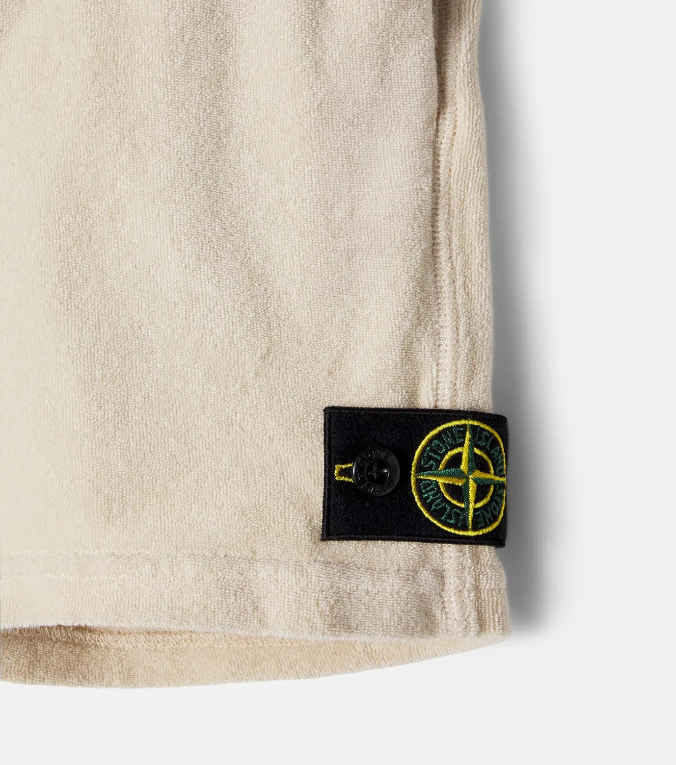 Шорты хлопковые с принтом Compass Stone Island Junior, бежевый — фото 3