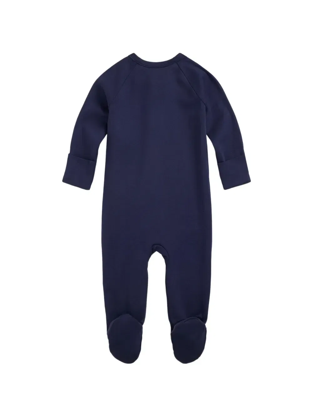 Комбинезон с вышивкой и заоткрытыми ножками Polo Ralph Lauren Kids, синий — фото 2