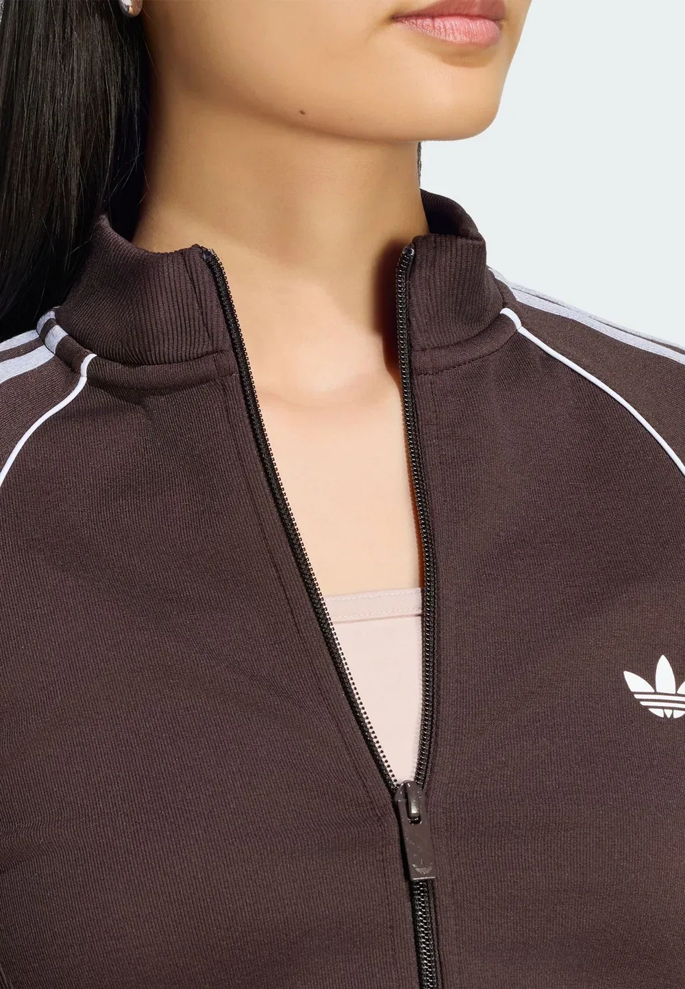 Спортивная футболка Essentials с тремя полосками, бесшовная, на молнии Adidas Originals, Aurora Coffee — фото 3