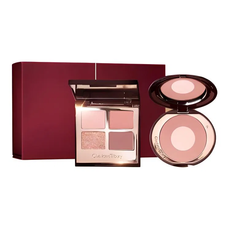 Набор для макияжа с тенями и румянами, контуринг, Charlotte Tilbury, Blush First Love 8G + Eyeshadow Palette Bedside Chat 4.6G — фото 4