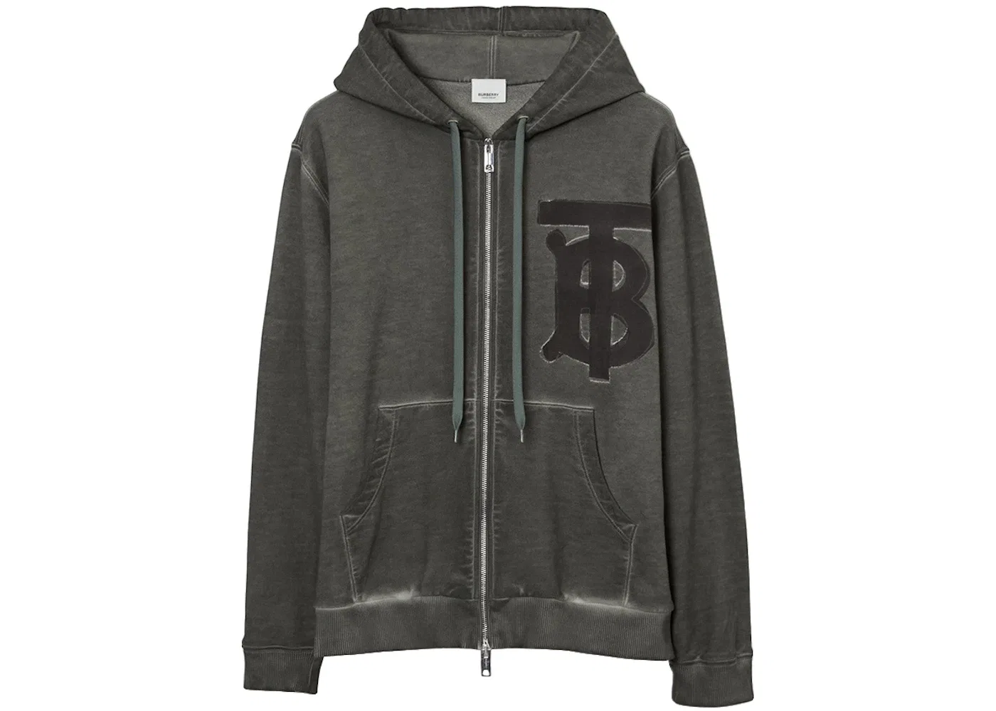 Мужская худи оверсайз с монограммой Burberry, Charcoal Grey
