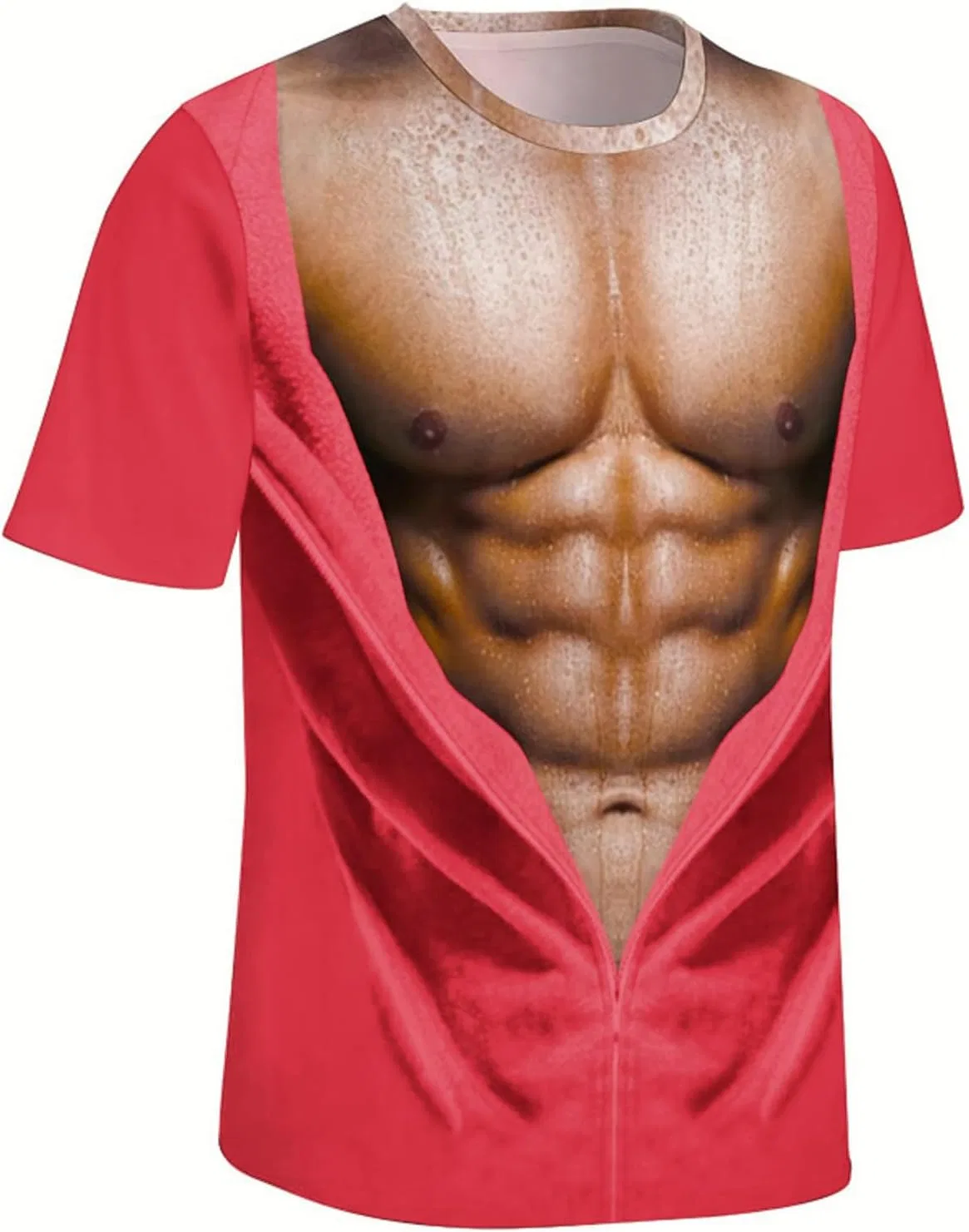 Футболка с принтом Hairy Chest Generic, Watermelon Red — фото 4