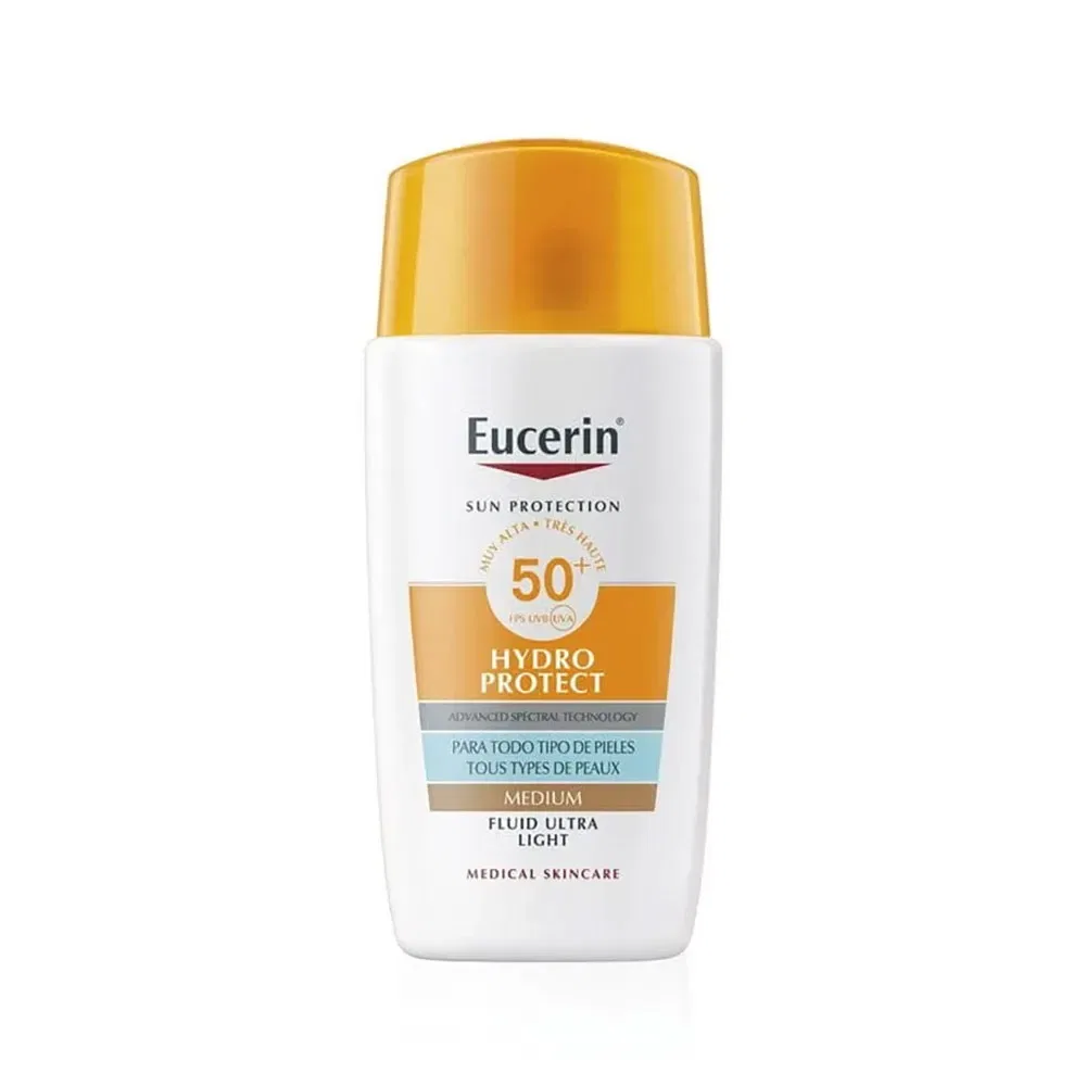 Солнцезащитный крем для лица Hydro Protect Color Medium SPF50 50мл Eucerin, прозрачный