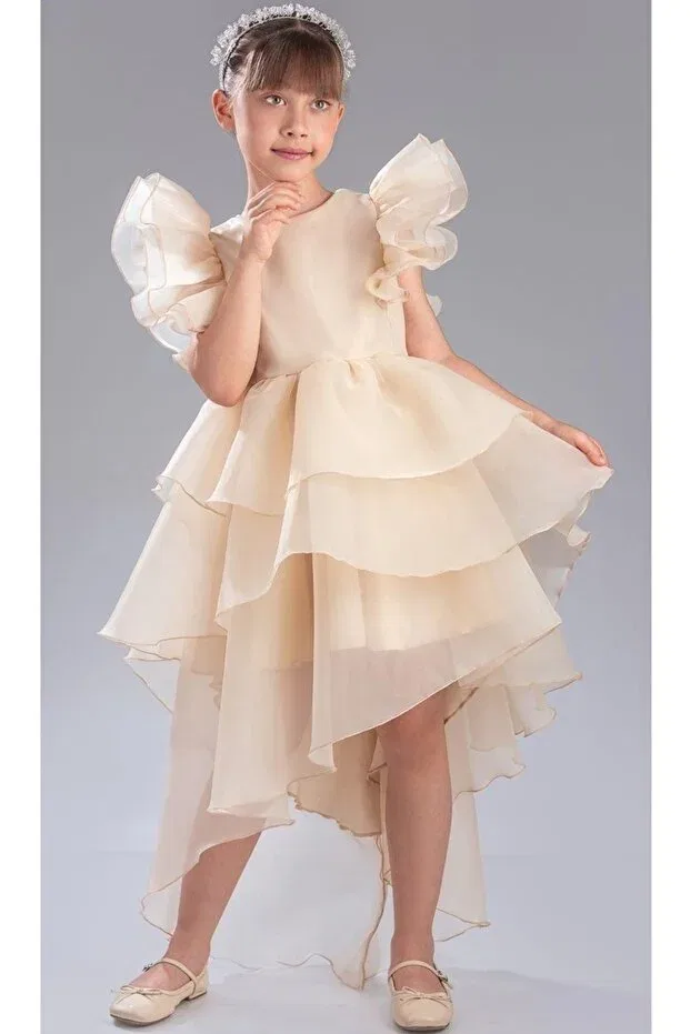 Детское вечернее платье для девочек без рукавов Crowned Vragia Mnk Baby&Kids, Cream