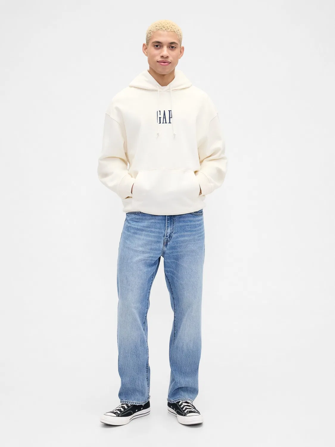Худи Gap Oversized Mini Logo, белый — фото 3