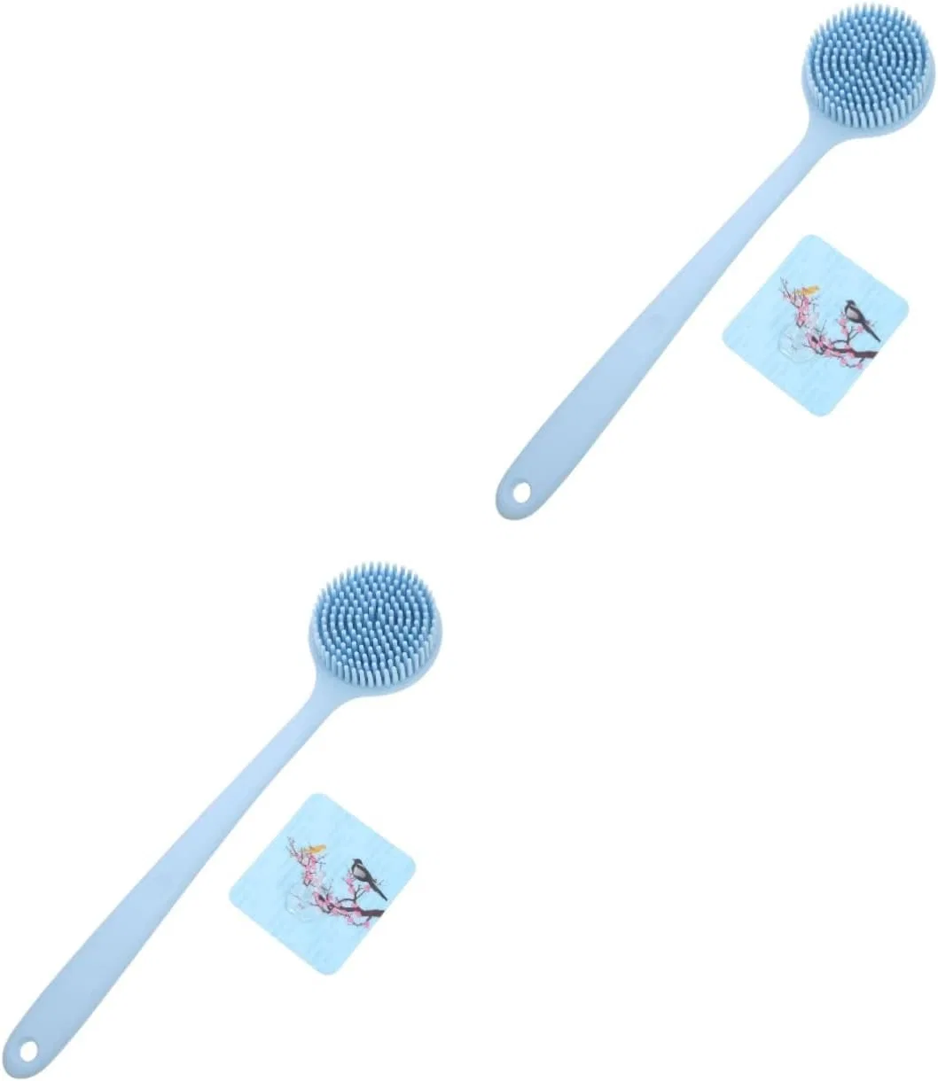 Силиконовая щетка для душа, Beatifufu, 2 шт, 38x8x3.5 см, Sky Blue