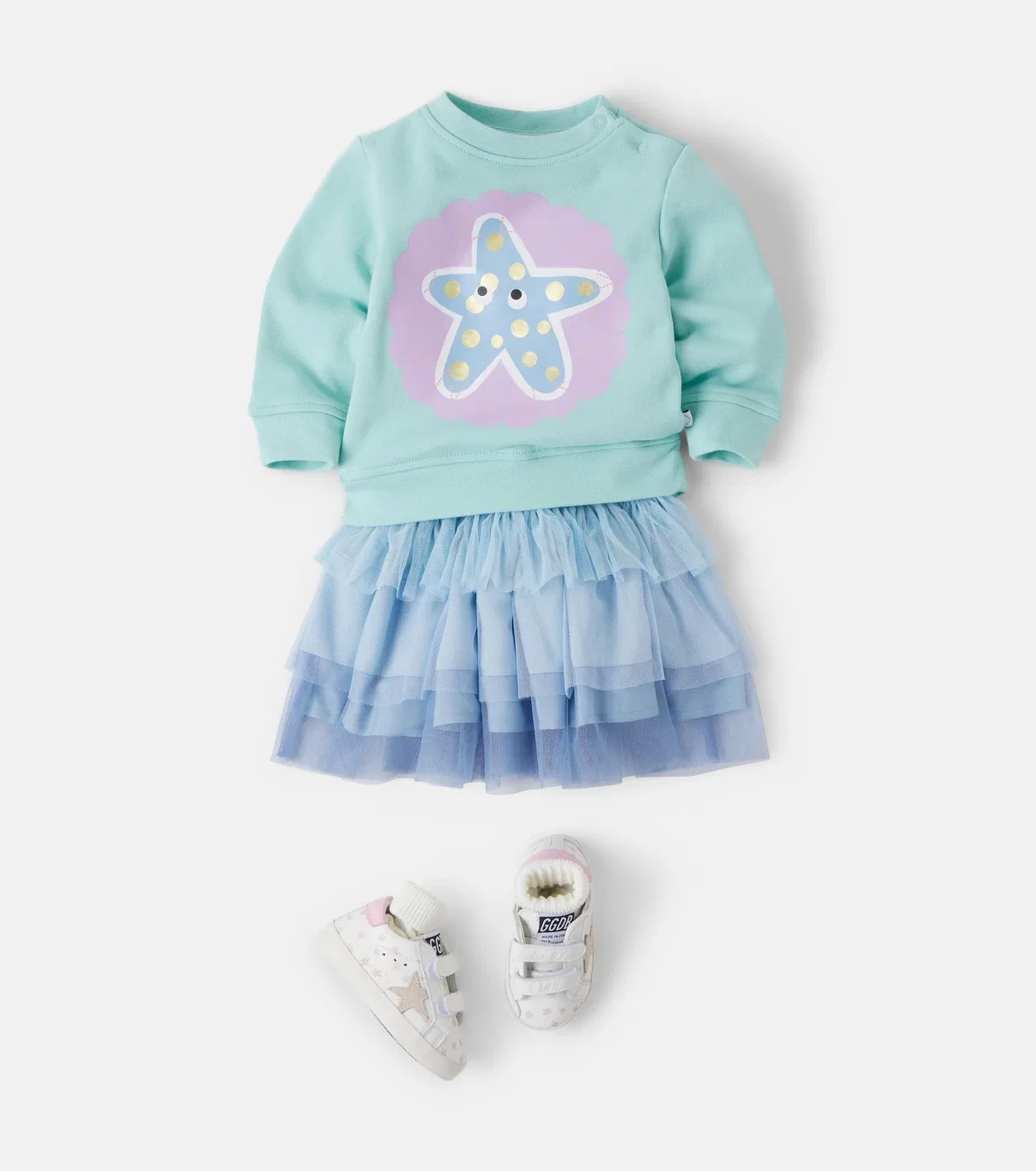 Детская толстовка из хлопкового трикотажа с принтом, Stella Mccartney Kids, синий — фото 2