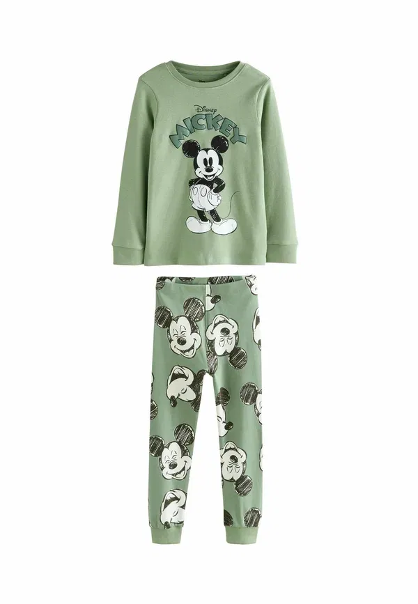 Комплект пижамный из 3 предметов с принтом Mickey Mouse Next, зеленый, Ecru — фото 3