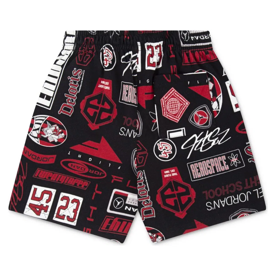 Шорты спортивные хлопковые Jordan Jdb Mj Essentials Ft Aop Short Nike, Черный — фото 2