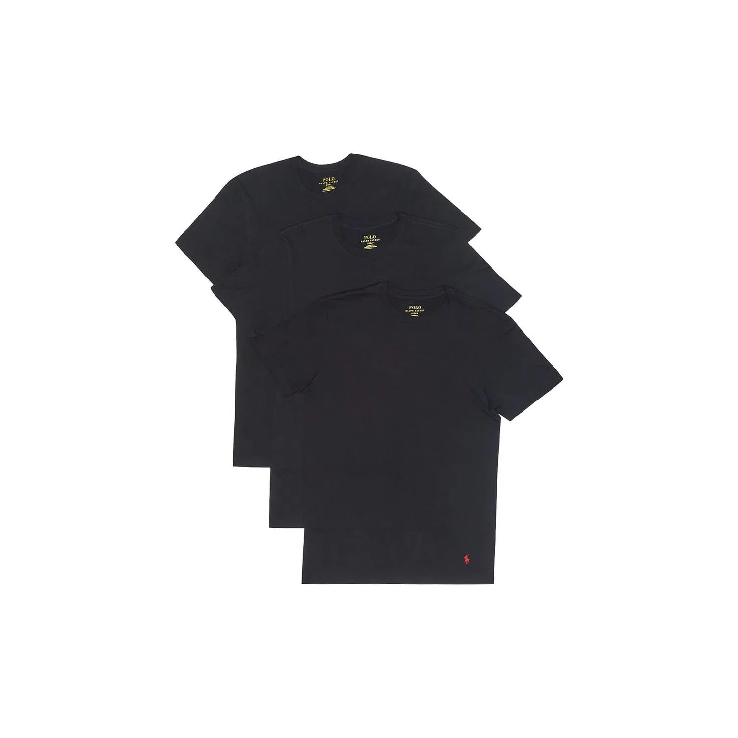Мужская классическая футболка с коротким рукавом, комплект из 3 штук, Polo Ralph Lauren, Black